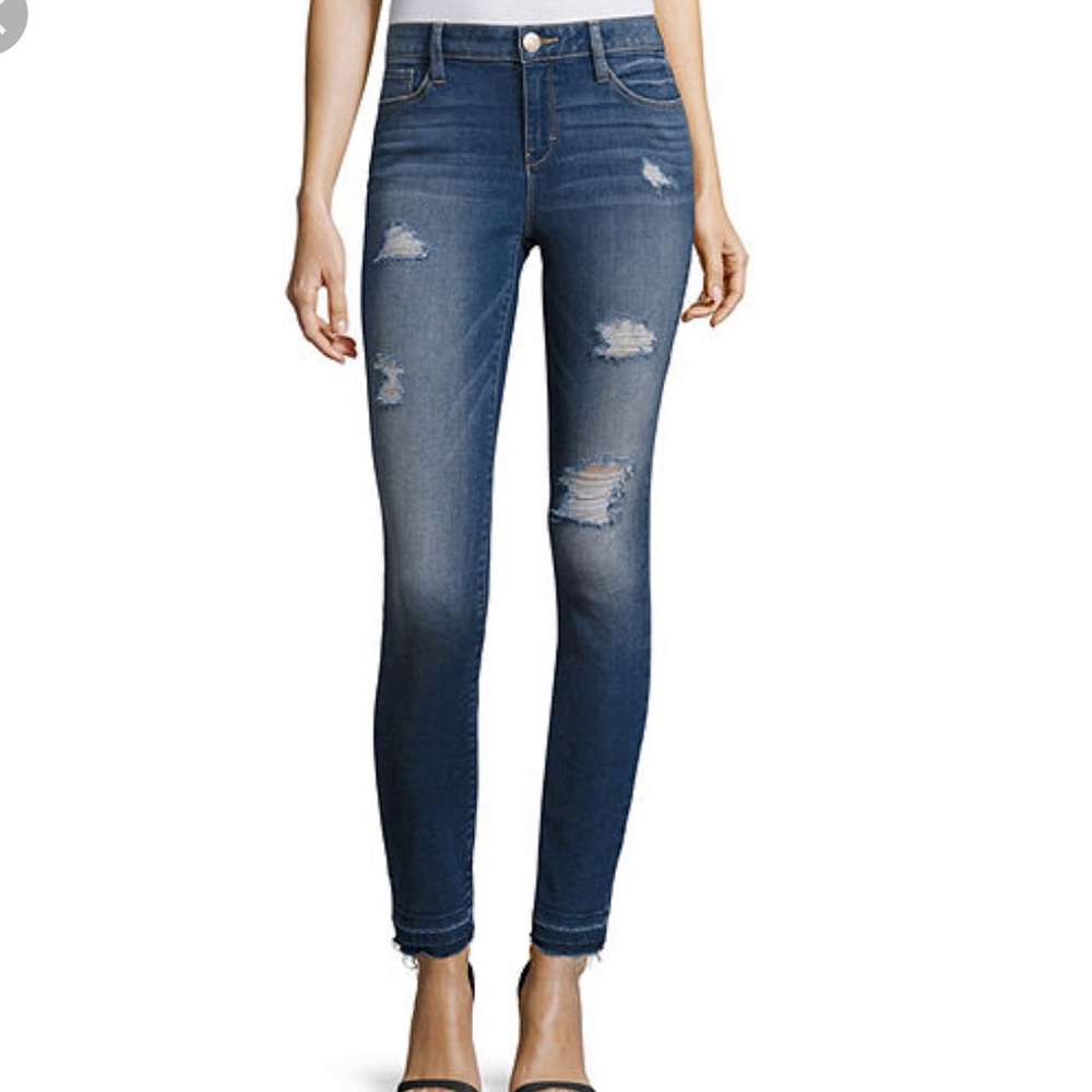 Belle& Sky raw hem skinny jeans